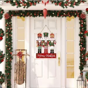 Christmas Wooden Wreath Ornaments for Home Outdoor Indoor Wall Christmas Tree